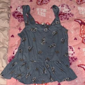 LOFT Blue Floral Camisole Top
